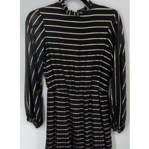 NWT Pinko Up girls black and gold striped long sleeve dress sz 12Y